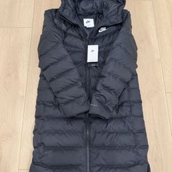 NEW NWT NIKE Women Hooded Sports Therma Fit Repel Windrunner Long Parka Winter Coat Jacket XS Black