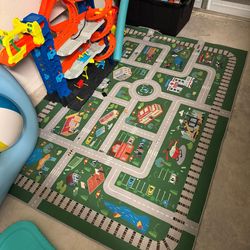 Kids Playroom Car Rug Play Mat - City Life Road for Cars,
