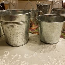 8 Galvanized Pails With Handle For Crafts