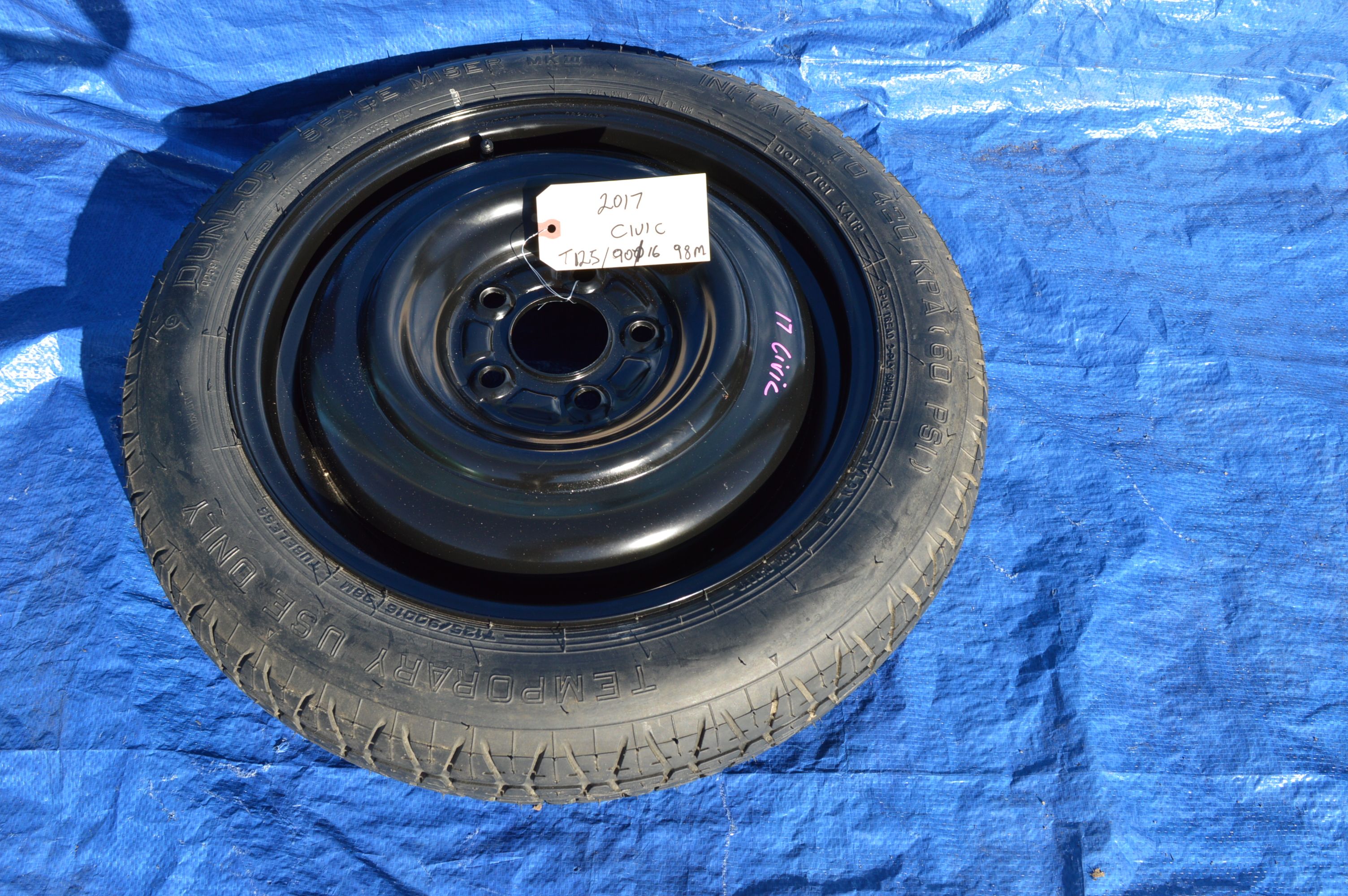 16 17 18 Honda Civic OEM spare tire donut 125/90/16