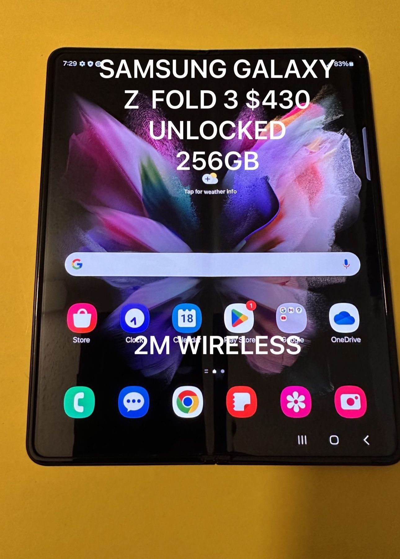 Samsung Galaxy Z Fold 3 Like New Unlocked 256gb FIRM PRICE $430 