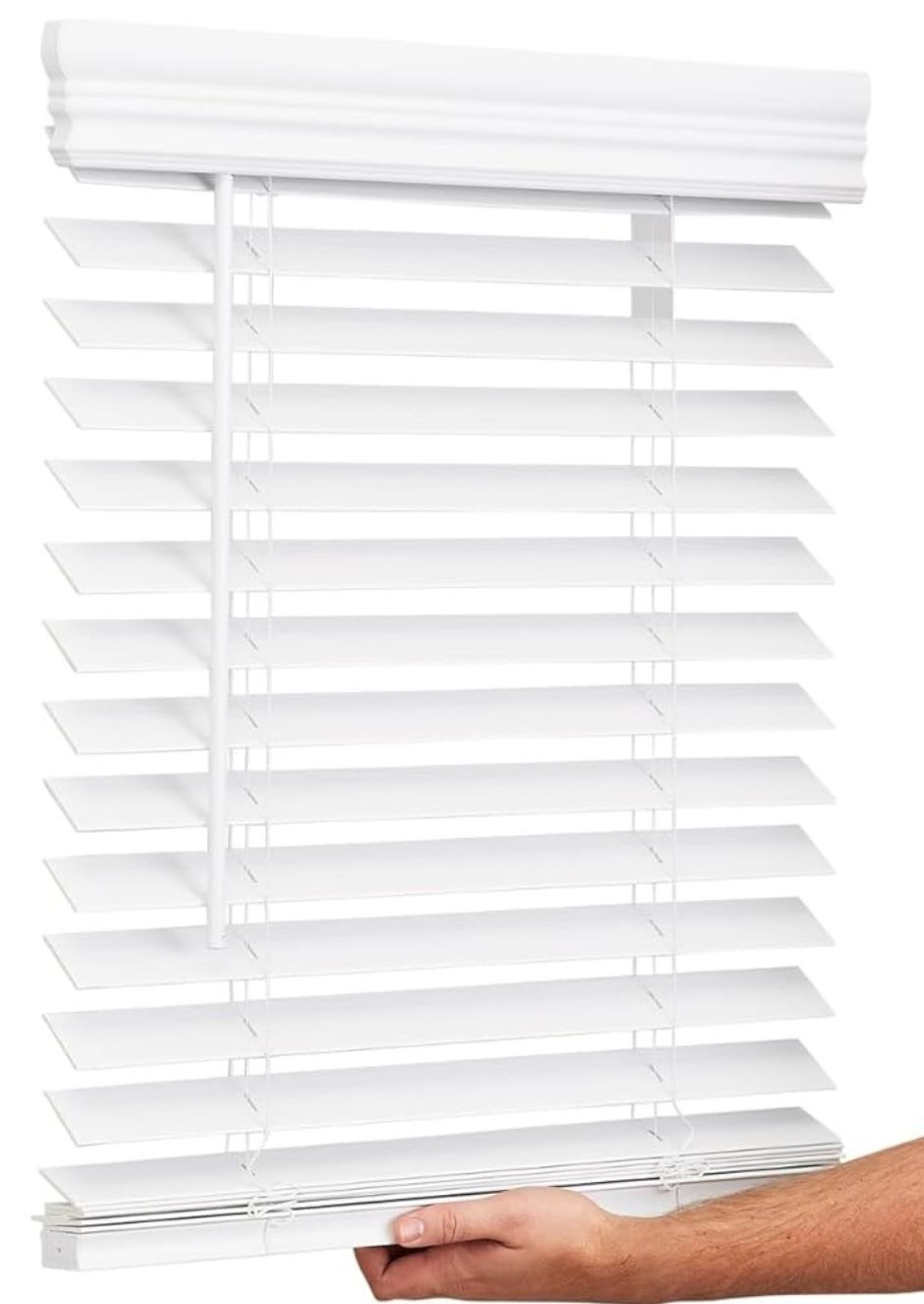 Set Of Two Blinds Persianas Faux W White Blancas I have One is 35” Other 72 Faux wooden. White New. Cordless