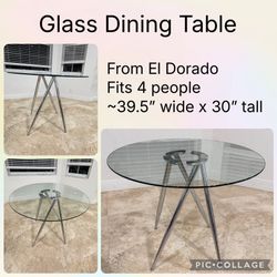 Glass top Table from el Dorado $100