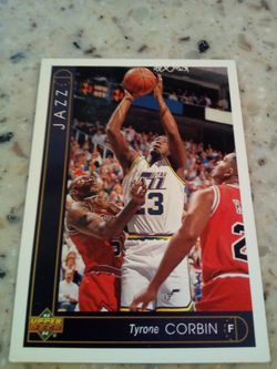 Vintage 1993 upper deck basketball/ Tyrone Corbin/ Utah jazz/ card # 94