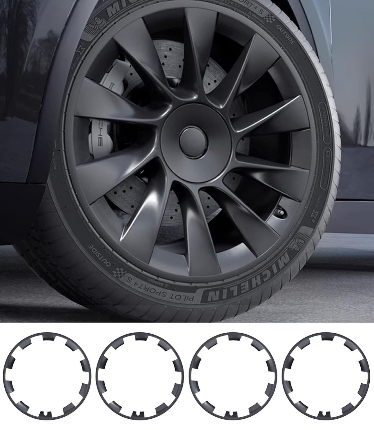 20 Inch Wheel Rim Protector for Model Y ABS Rim Guard Rim Hubcap Cover Compatible with Tesla Model Y