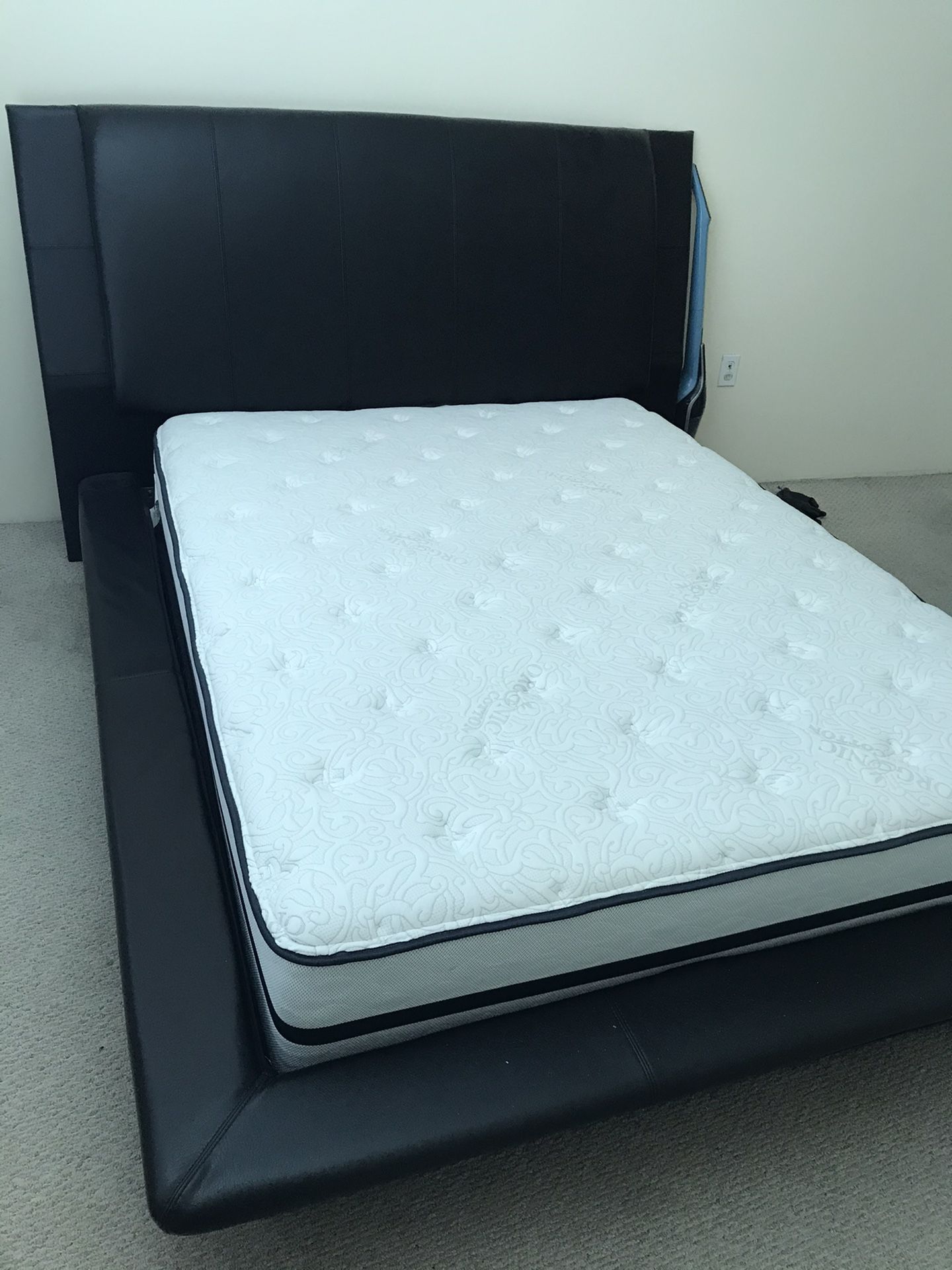 Bed frame and queen mattress