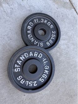25 lb Standard Cast Iron Weight Plates Pair