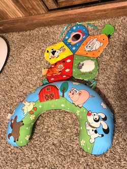 Baby Tummy Time Pillow with Activity Toy