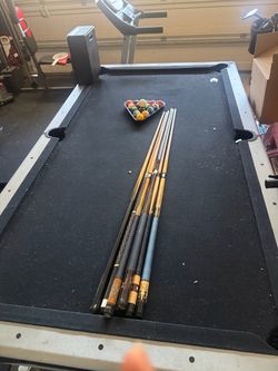 Pool Table with Cues and Ball Set