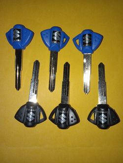 6 Suzuki Motorcycle Blank Keys 