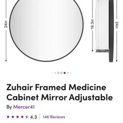 Medicine Cabinet Round Black