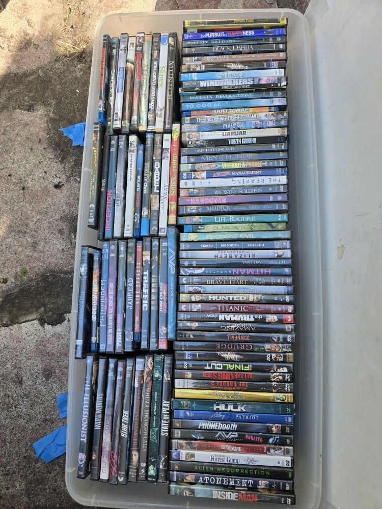 90 + DVDs And Blue Ray Movies
