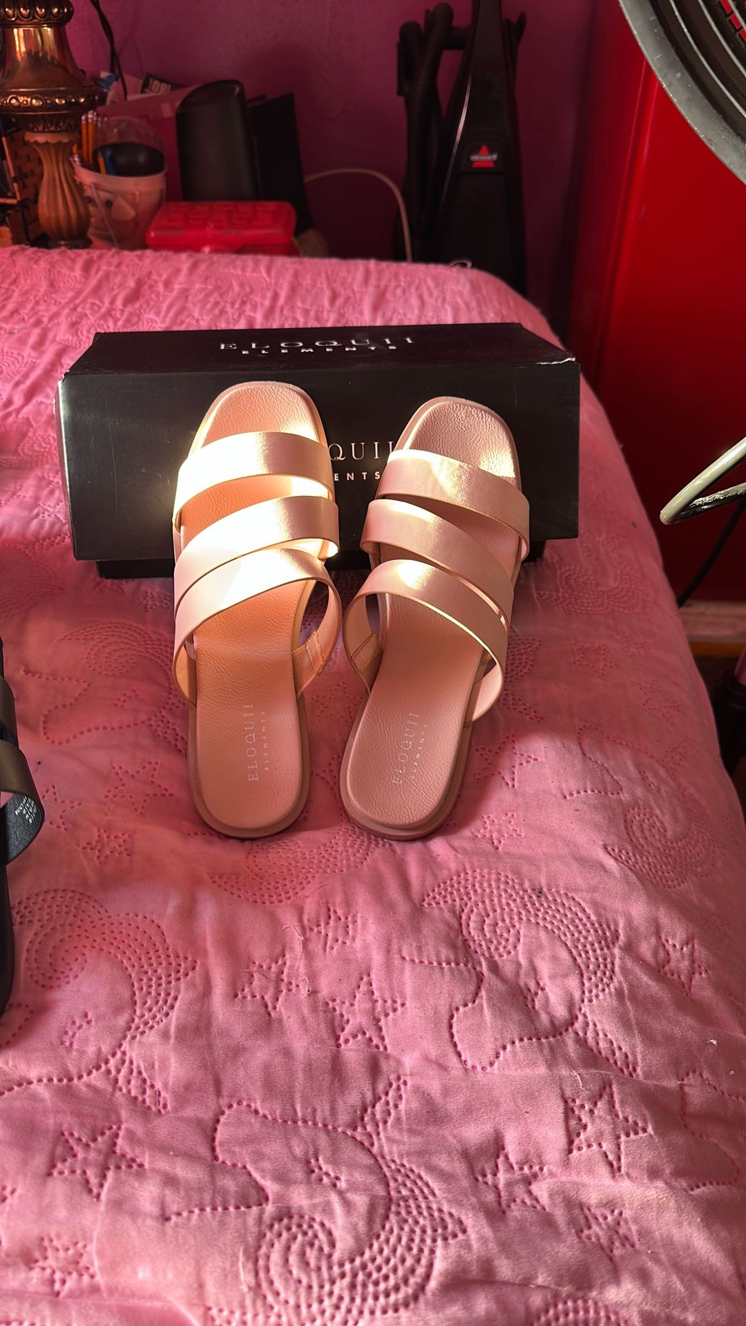 Flat Slippers Pink Size 7 And71/2 Black Only Size 71/2