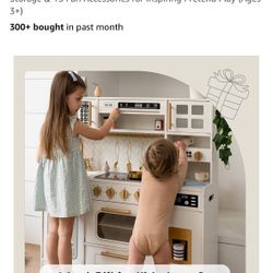 Wooden Play Kitchen for Kids– Realistic Appliances
