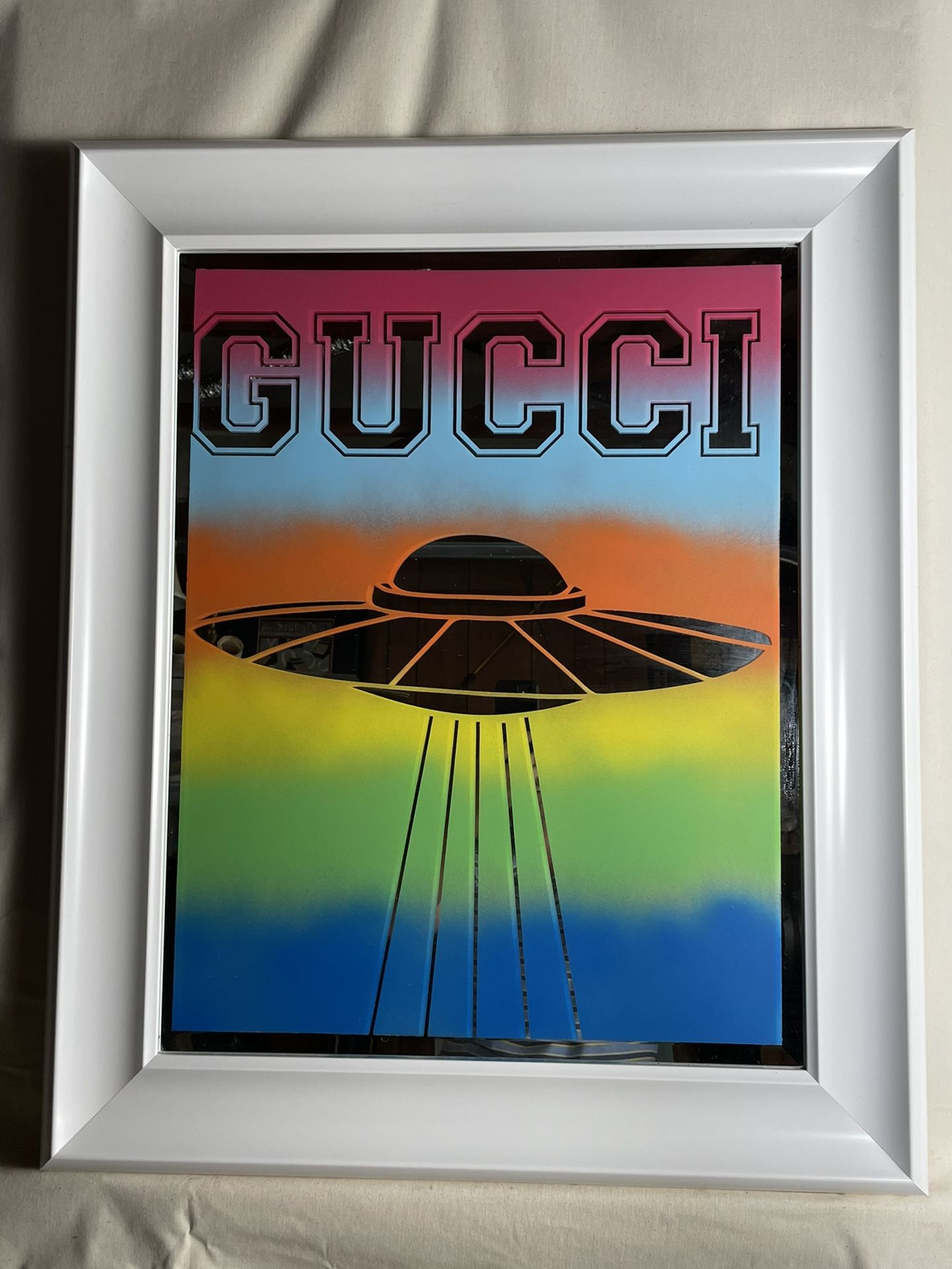 Pop-Art Painted Gucci Mirror - Large