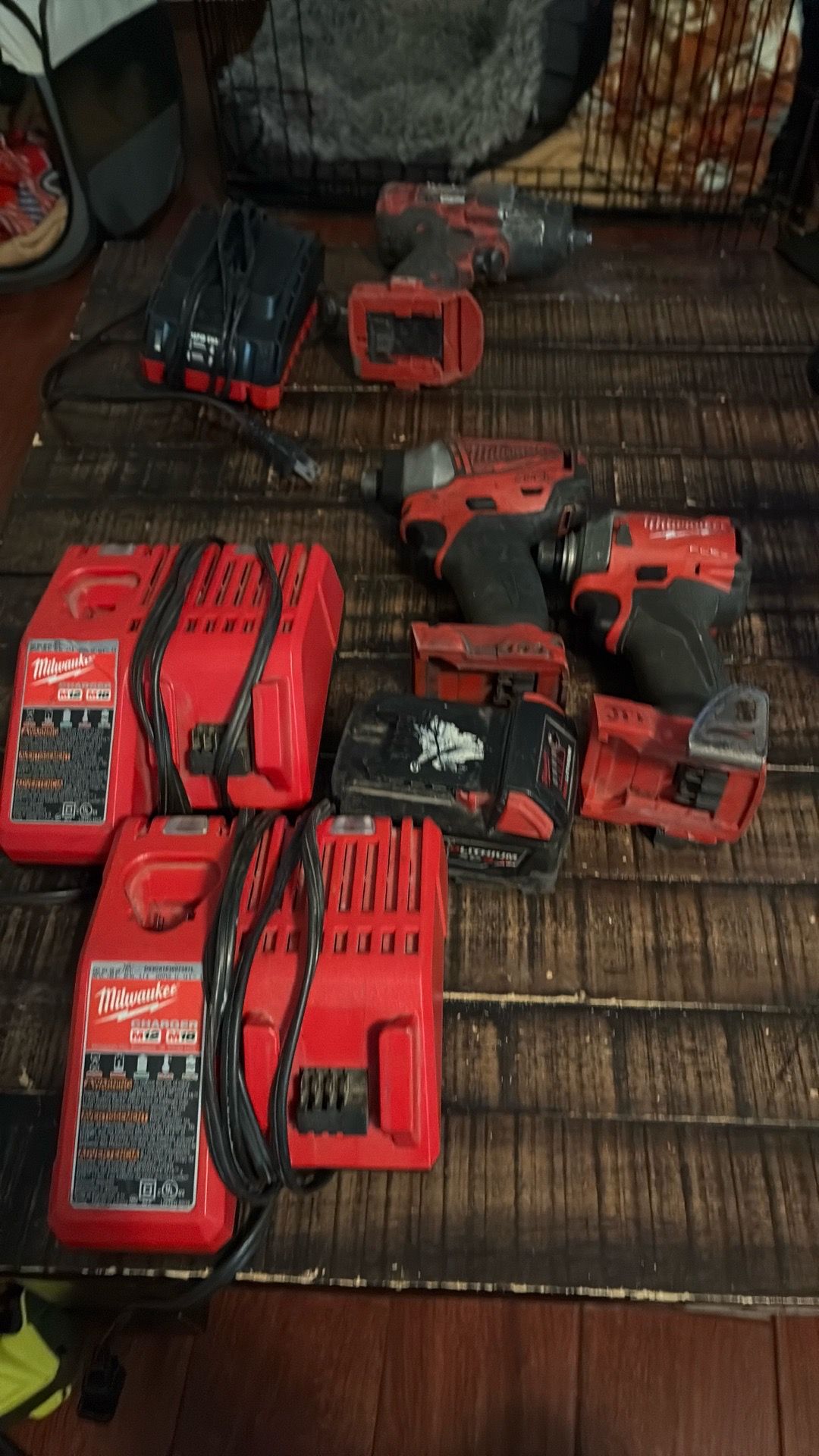 Milwaukee tools and chargers