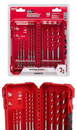 Milwaukee SHOCKWAVE Carbide Hammer Drill Bit Set. (10-Piece)