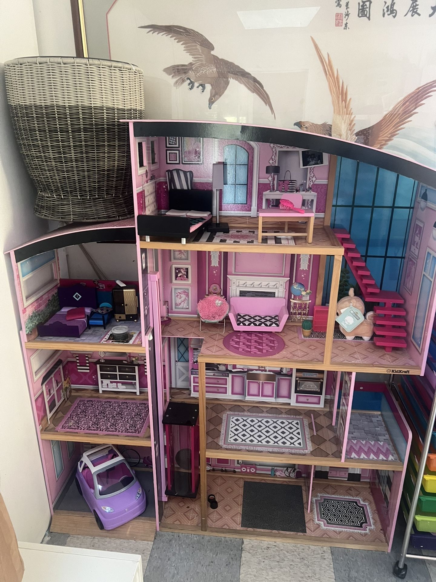 Large Doll House + Furniture Included