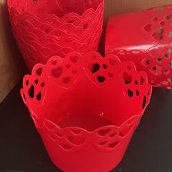 Red Bucket w/ Hearts