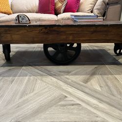 Antique Rail Car Table 