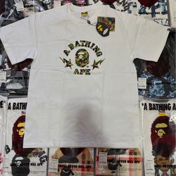 a bathing ape T shirt green camo