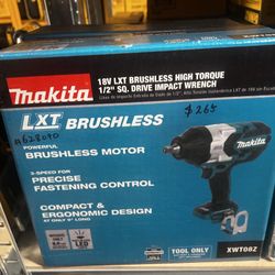 Makita 18v Lxt Brushless High Torque 1/2” SQ. Drive Impact Wrench Tool Only