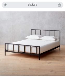 CB2 Alchemy Matte Black king bedframe
