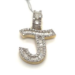 10k Gold Diamond Pendant Letter J  2.75grams .8ctw  151201 1 