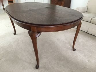 Table and chairs, China and buffet