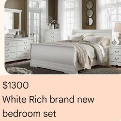 Brand New White Rich Bedroom Set