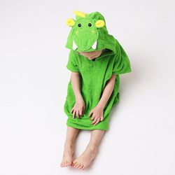 Personalized Kids Hooded Terry Bathrobe towel For Boys and Girls, Dragon. 

Material: natural soft terry cotton 100%
Color: juicy greens
Size: availab