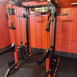 Vesta Fitness PRO SERIES Ultimate Half Rack Functional Trainer w/Smith Machine Bar | 320lb Stack | Gym Equipment | Fitness | Commercial | Squat Rack 