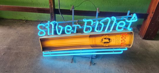 neon light silver bullet light