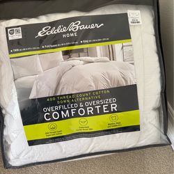 400 thread count cotton, down alternative, overfilled & oversized.