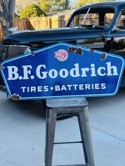 Goodrich Double Sided Porcelain Advertising Sign 40 Inches