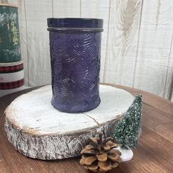 Purple Embossed Glass Candle 19.04 Oz Tuberose & Velvet 