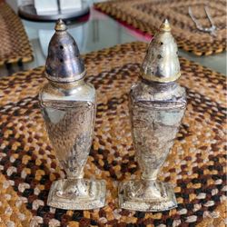 Silver Plated Vintage Salt and Pepper Shakers