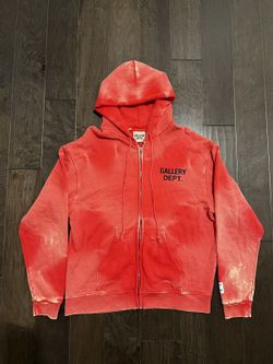 Red Sum Faded Galler Department Zip Up Hoodie