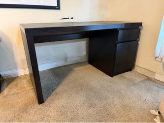 Modern Black Office Desk + Rolling Chair