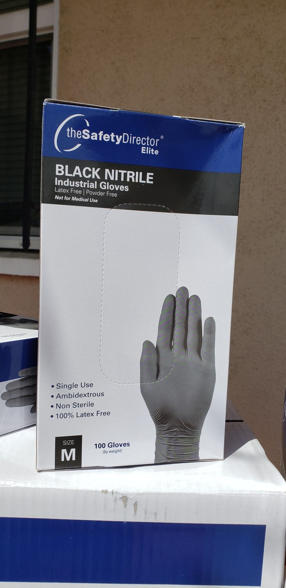 The Safety Director Elite Black Nitrile Industrial Gloves Powder Free Latex Free Large and Meduim Get Both Full Cases of 10 boxes Large and Medium $70