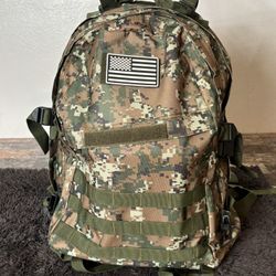 Full size tactical, digital green backpack