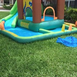 Includes Fan ! Jump & Splash Adventure Summer water play slide pool outdoor toys sun fun