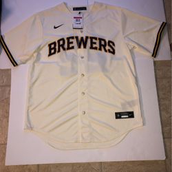 New Nike Brewers Jersey Size L 