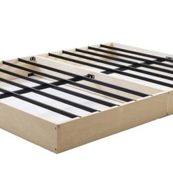 Queen size 9 Inch Bed Frame /Metal Box Spring Bed Base/Heavy Duty Steel/Mattress Foundation/Wooden Frame Easy Assembly, Queen. Small dent in the wood 