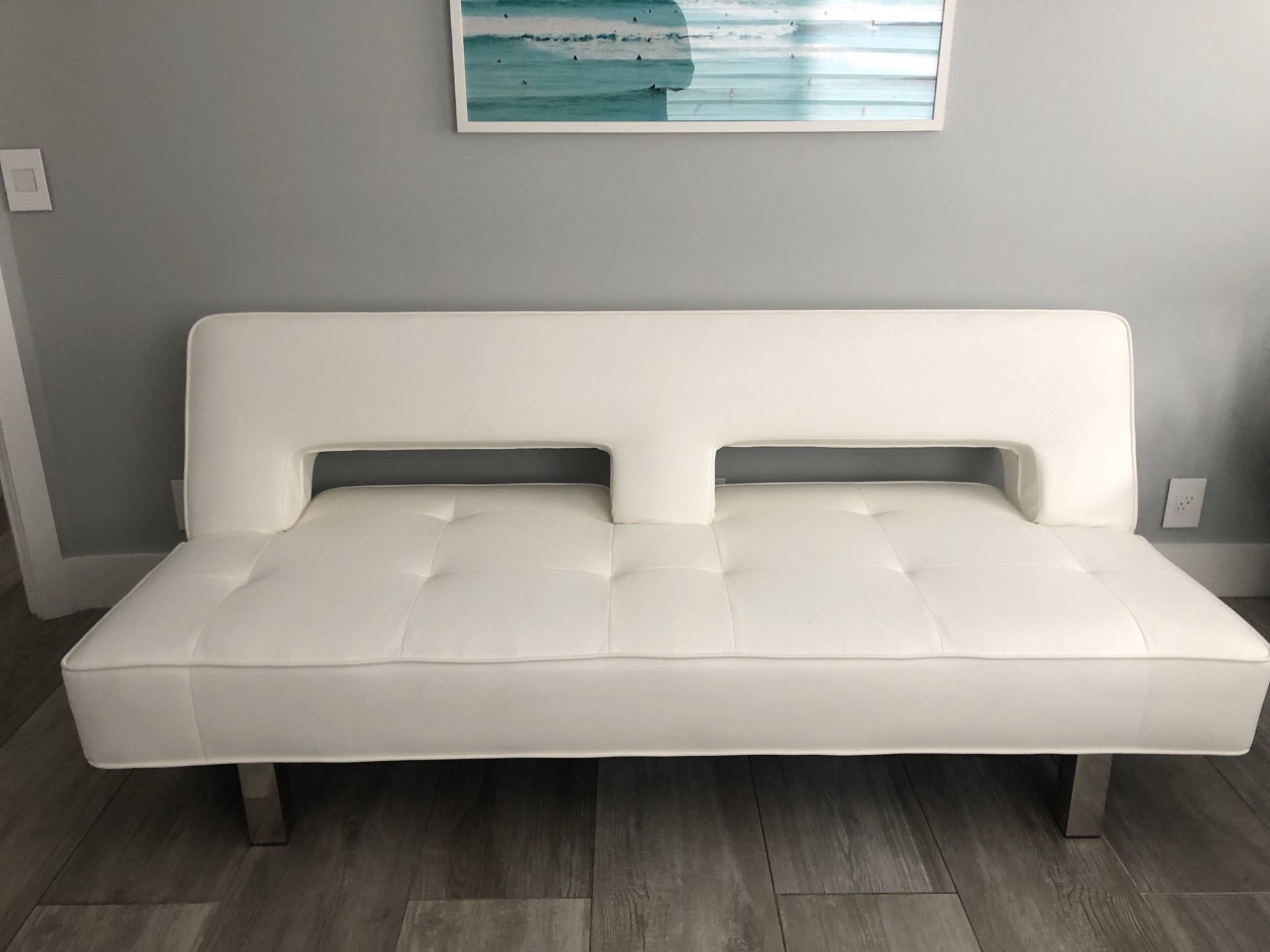 Futon sofa white almost new