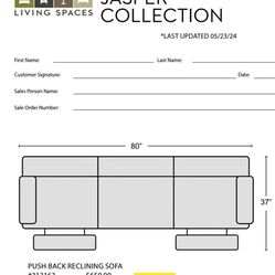 JASPER PUSH BACK RECLINING SOFA