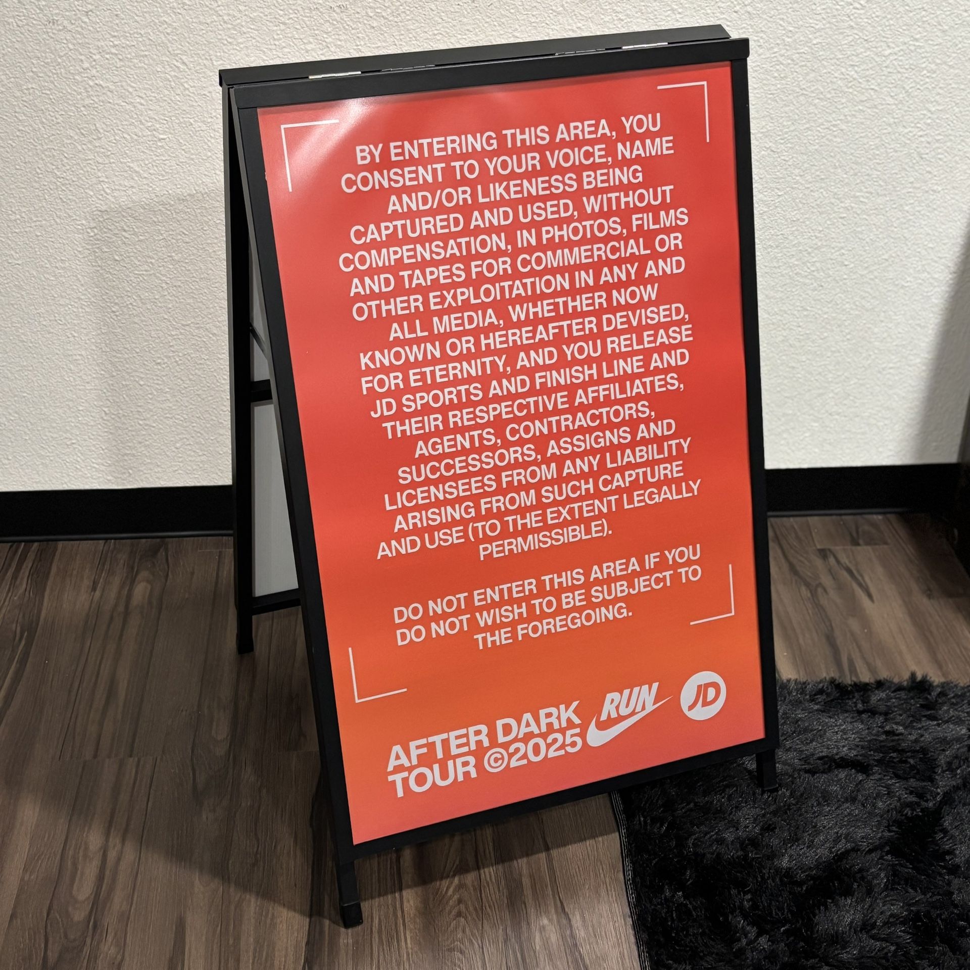 Rare Nike “After Dark Tour” Sandwich Board Sign – Los Angeles Event Promo