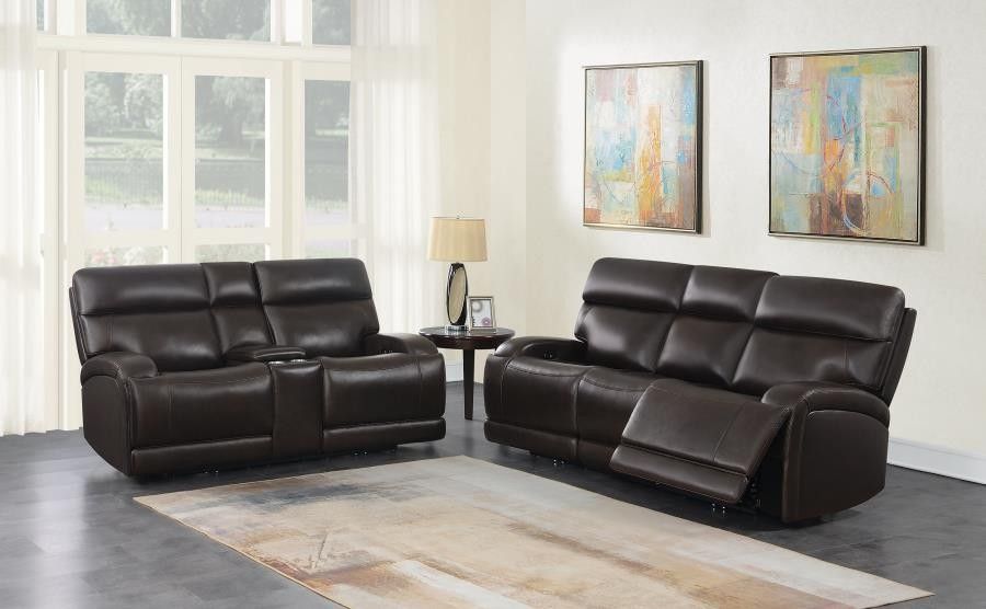 New Top Grain Genuine Leather Sofa And Loveseat With Power Recliners