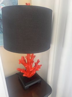 Coral Branch Table Lamp with Black Shade