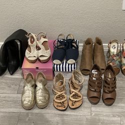 Womens shoes sizes, 8, 7 1/2, and 7